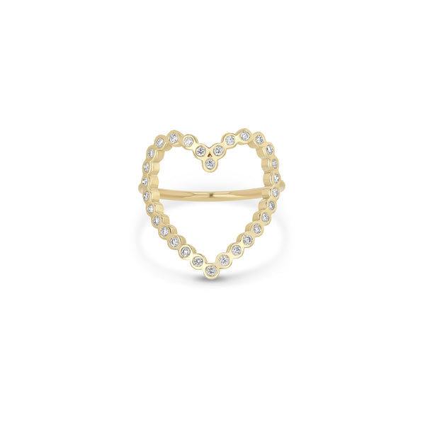 Zoë Chicco 14k Yellow Gold Diamond Bezel Heart Ring