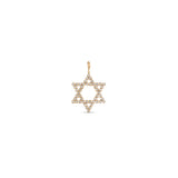 Zoë Chicco 14k Rose Gold Single Diamond Bezel Star of David Charm Pendant