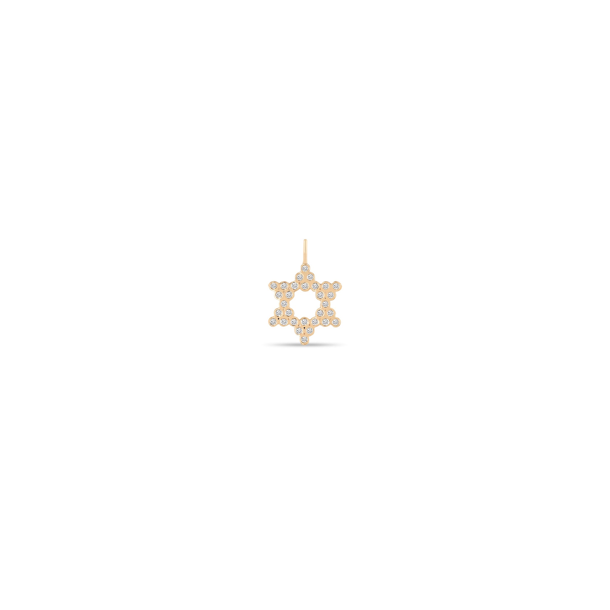 Zoë Chicco 14k Gold Small Diamond Bezel Star of David Charm Pendant
