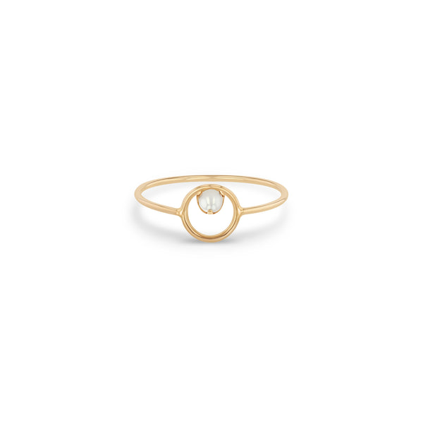 Zoë Chicco 14k Gold Small Circle Pearl Ring