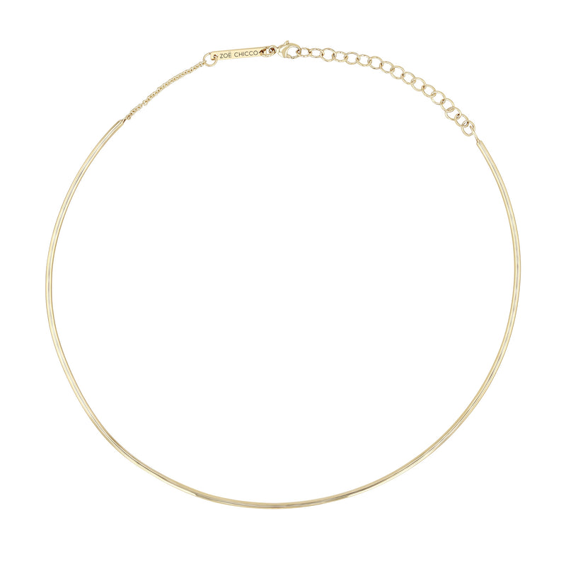 flat lay image of a Zoë Chicco 14k Gold Wire Choker Necklace
