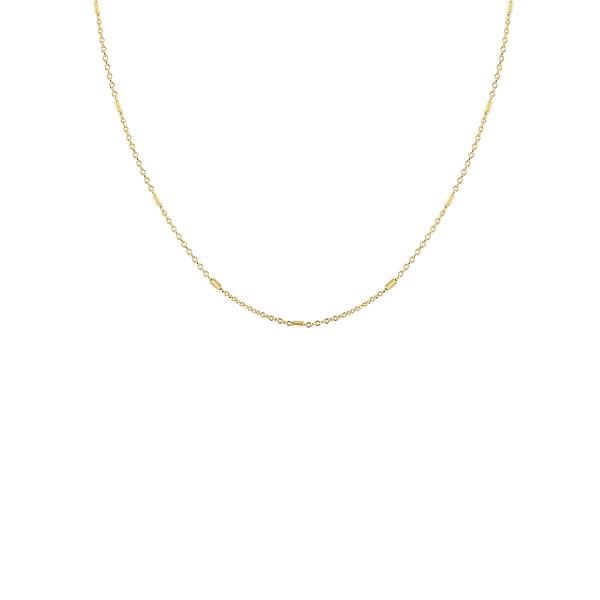 Zoe Chicco 14k gold bead and cable chain necklace on a transparent background