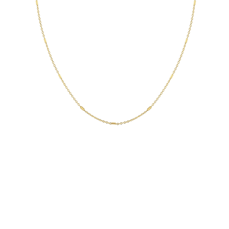 Zoe Chicco 14k gold bead and cable chain necklace on a transparent background