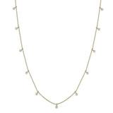 Zoë Chicco 14k Gold 11 Dangling Diamonds Bead Chain Necklace