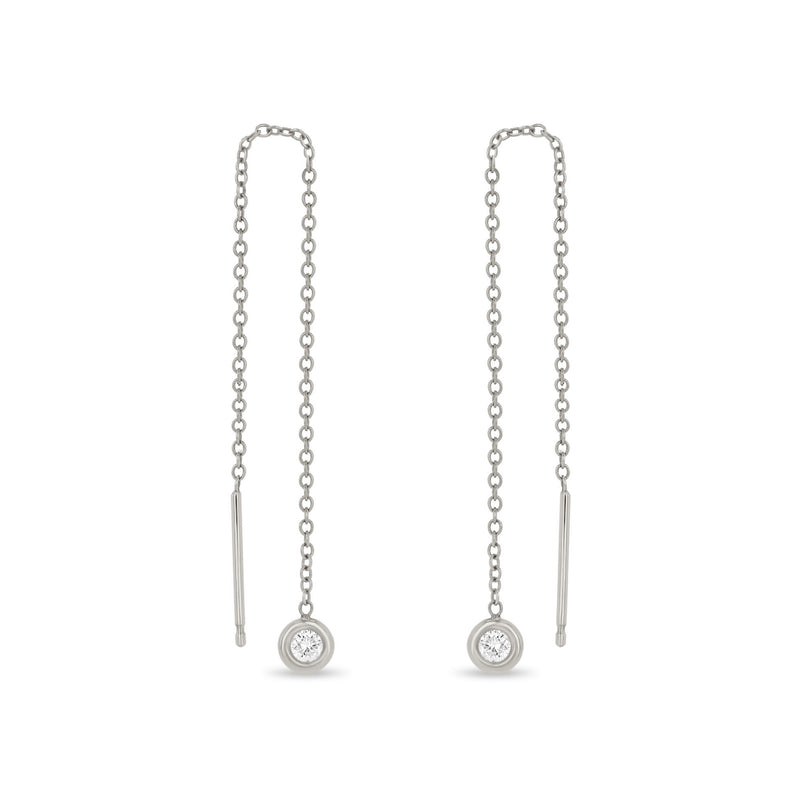 Zoë Chicco 14k White Gold Floating Diamond Threader Earrings