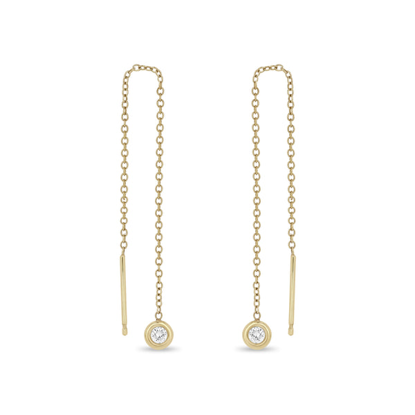 Zoë Chicco 14k Yellow Gold Floating Diamond Threader Earrings