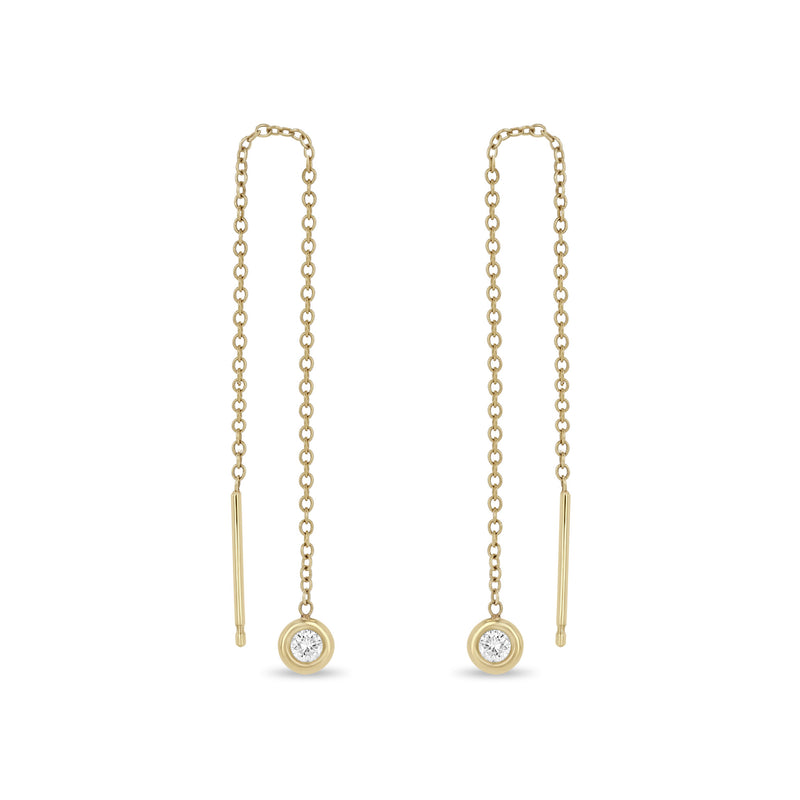 Zoë Chicco 14k Yellow Gold Floating Diamond Threader Earrings