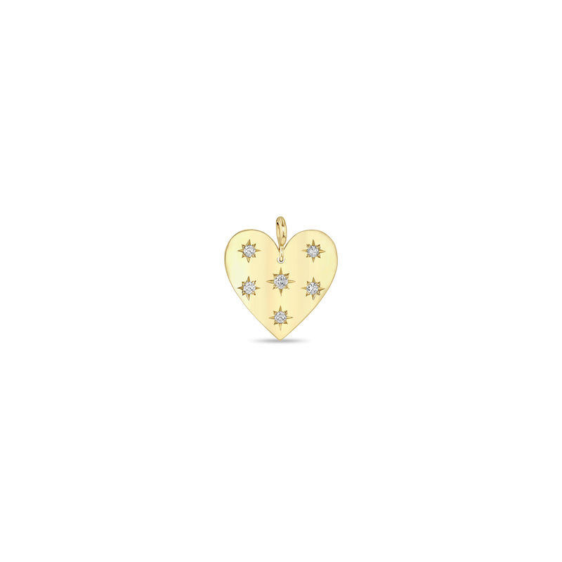 Zoë Chicco 14k Gold Scattered Star Set Diamonds Aura Heart Clip On Charm Pendant