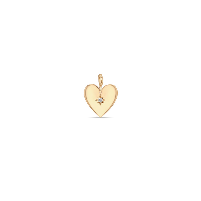 Zoë Chicco 14k Gold Star Set Diamond Small Aura Heart Clip on Charm Pendant