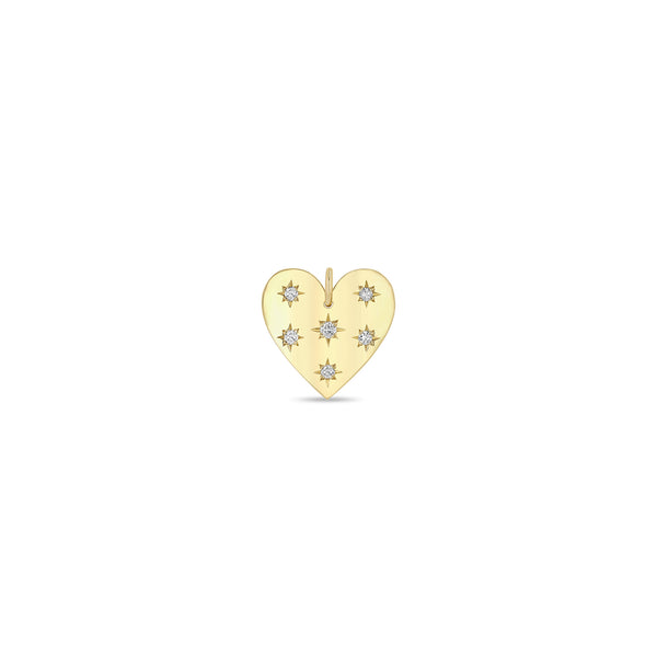 Zoë Chicco 14k Gold Scattered Star Set Diamonds Aura Heart Charm Pendant
