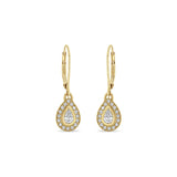 Zoe Chicco 14k Yellow Gold Pear Diamond Halo Drop Earrings