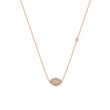 Zoë Chicco 14k Rose Gold Marquise Diamond Halo Necklace