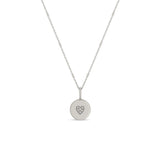 Zoë Chicco 14k White Gold Pave Diamond Heart Disc Necklace