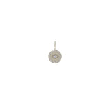 Zoë Chicco 14k Gold Pavé Diamond Evil Eye with Border Small Disc Spring Ring Charm