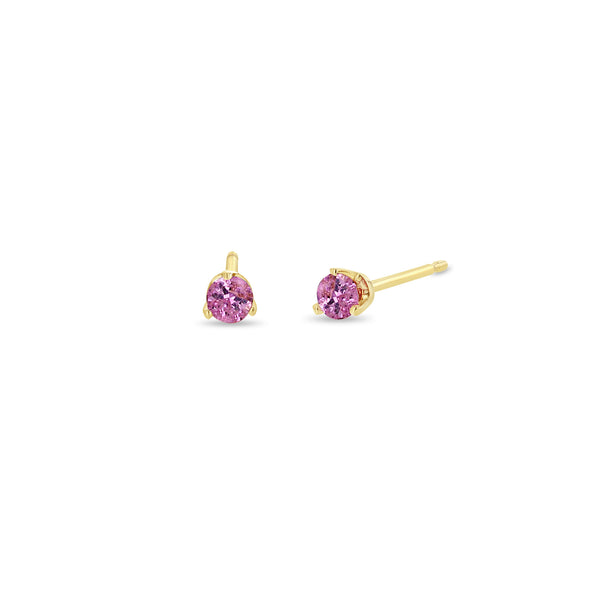 Zoë Chicco 14k Gold Medium Pink Sapphire Prong Stud Earrings