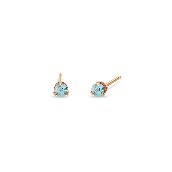 Zoë Chicco 14k Rose Gold Small Aquamarine Stud Earrings