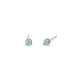 Zoë Chicco 14k White Gold Small Aquamarine Stud Earrings