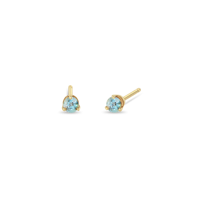 Zoë Chicco 14k Yellow Gold Small Aquamarine Stud Earrings