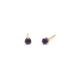 Zoë Chicco 14k Yellow Gold Small Blue Sapphire Prong Stud Earrings | September Birthstone