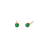 Zoë Chicco 14k Rose Gold Emerald Prong Stud Earrings | May Birthstone