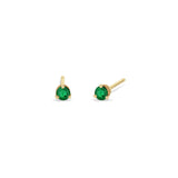 Zoë Chicco 14k Yellow Gold Emerald Prong Stud Earrings | May Birthstone