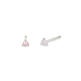 Zoë Chicco 14k White Gold Opal Prong Stud Earrings | October Birthstone