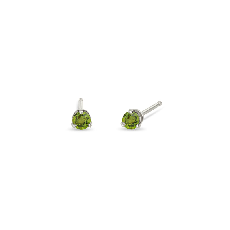 Zoë Chicco 14k White Gold Peridot Stud Earrings | August Birthstone