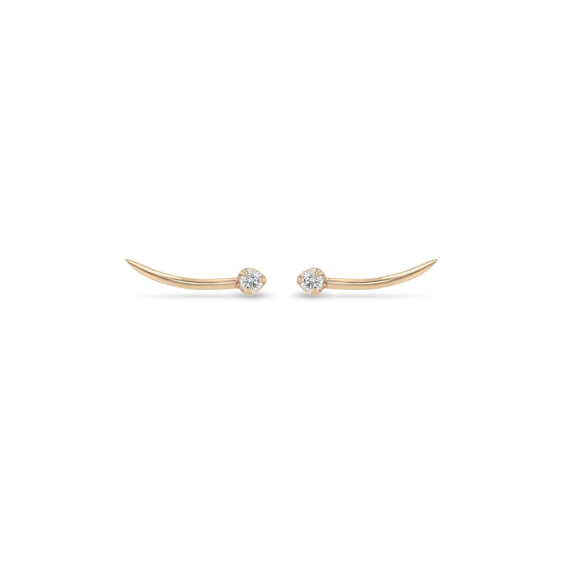 14k Prong Diamond Whisp Studs