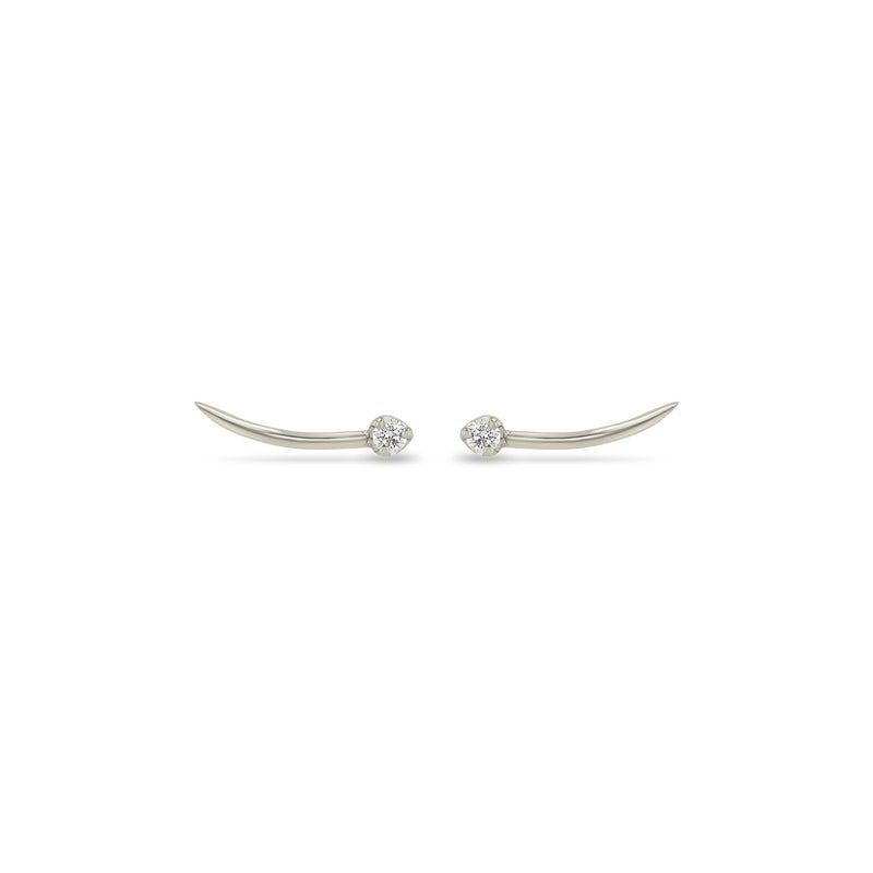 14k Prong Diamond Whisp Studs