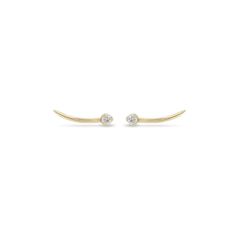 14k Prong Diamond Whisp Studs