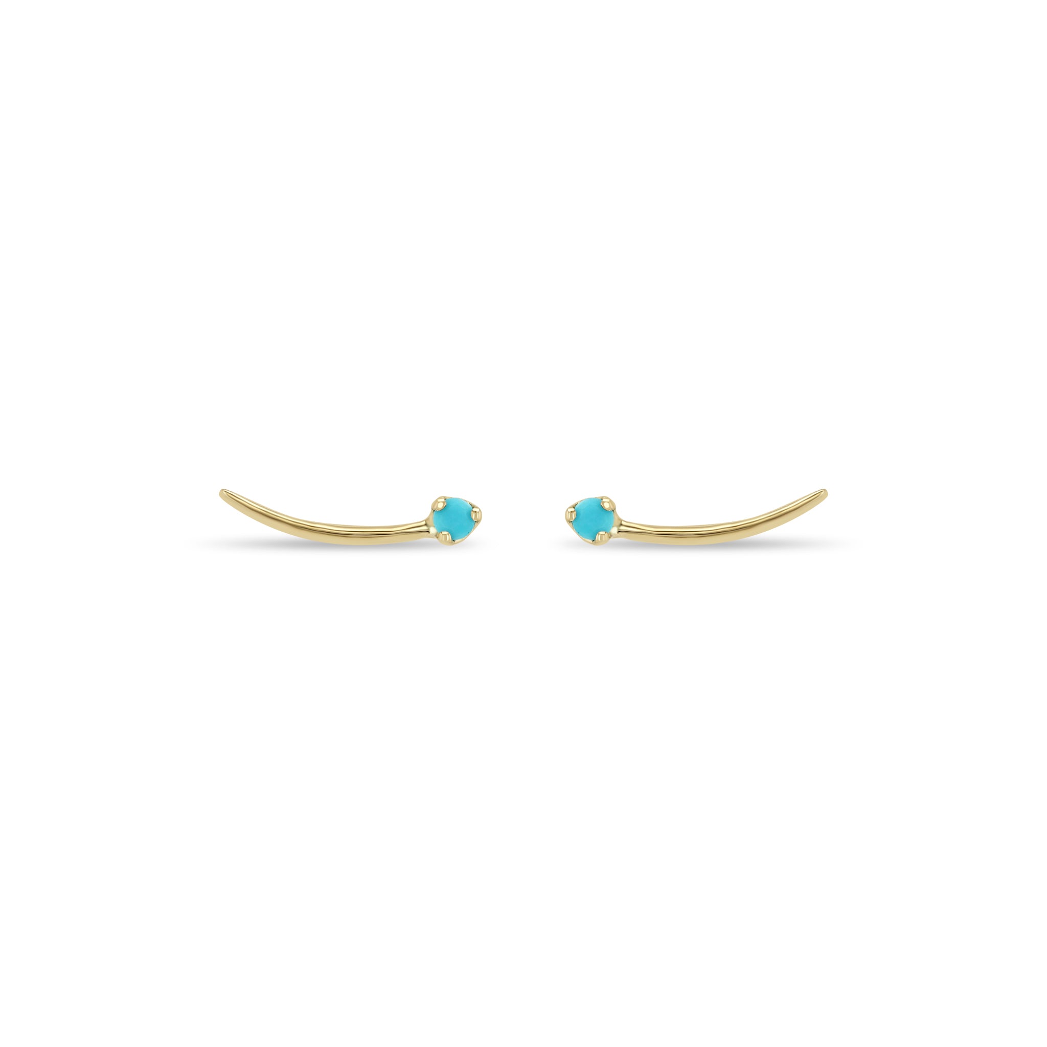Zoe Chicco 14k Prong Turquoise Whisp Studs on a white background