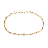 Zoë Chicco 14k Gold Floating Diamond Small Box Chain Bracelet