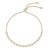 top down view of a Zoë Chicco 14k Gold Linked Floating Diamond Tennis Bolo Bracelet on a white background