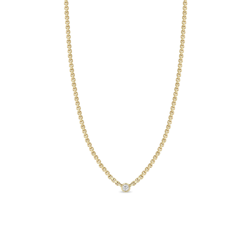 Zoë Chicco 14k Gold Floating Diamond Small Box Chain Necklace