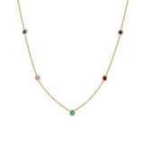 Zoë Chicco 14k Gold 5 Rainbow Floating Gemstone Station Necklace