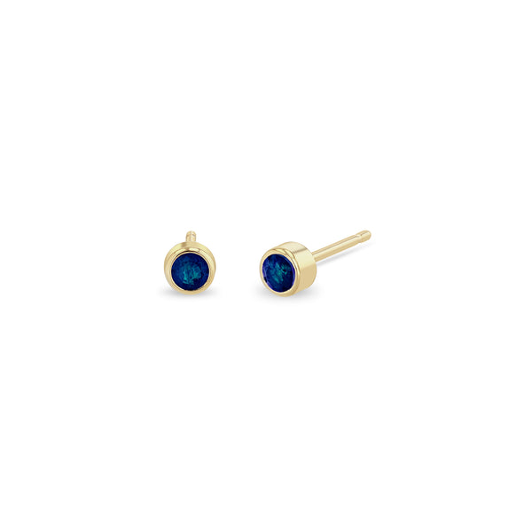 EÉRA「MINI EARRING LLIC BLUE」18K GOLD Zoë Chicco 14k Gold Blue Sapphire Bezel Stud Earrings – ZOË CHICCO
