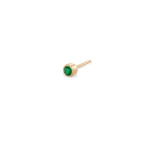 Zoë Chicco 14k Rose Gold Bezel Set Emerald Stud Earring