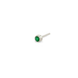 Zoë Chicco 14k White Gold Bezel Set Emerald Stud Earring