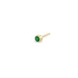 Zoë Chicco 14k Yellow Gold Bezel Set Emerald Stud Earring