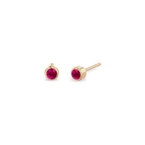 Zoë Chicco 14k Rose Gold Ruby Bezel Stud Earrings