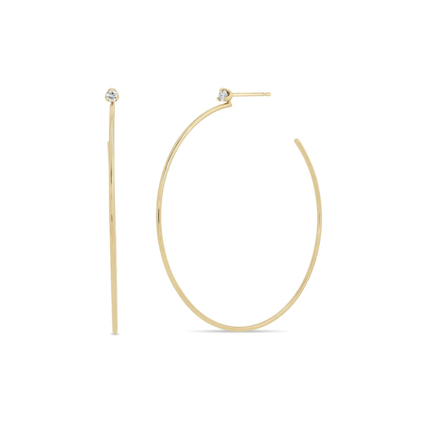 Zoë Chicco 14k Yellow Gold Large Prong Diamond Hoop Earrings