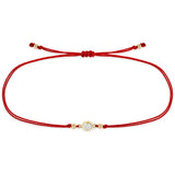 Zoë Chicco 14k Gold Floating Diamond Solitaire Cord Red Bracelet