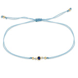 Zoë Chicco 14k Gold Floating Blue Sapphire Solitaire Cord Bracelet
