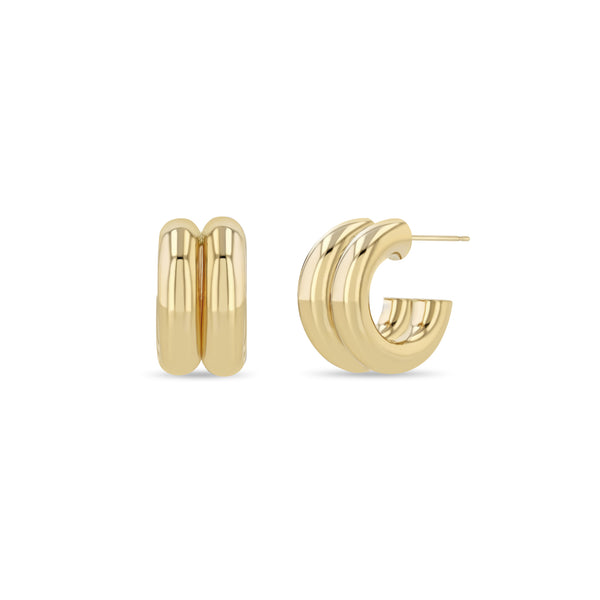 Zoë Chicco 14k Gold Double Tube Huggie Hoop Earrings