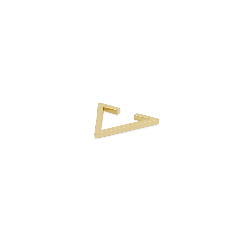 Zoe Chicco 14k gold triangle shaped ear cuff on a white background