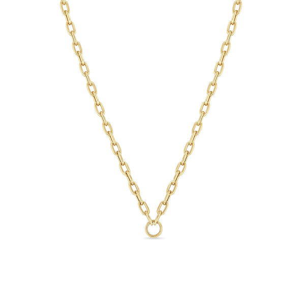 Zoë Chicco 14k Gold Circle Medium Square Oval Link Chain Necklace