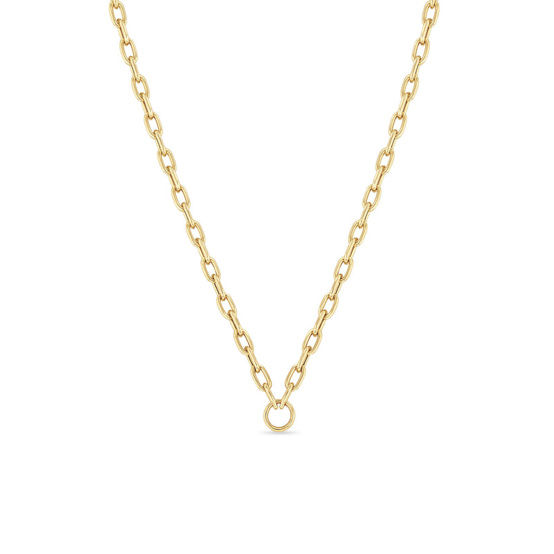 Zoë Chicco 14k Gold Circle Medium Square Oval Link Chain Necklace