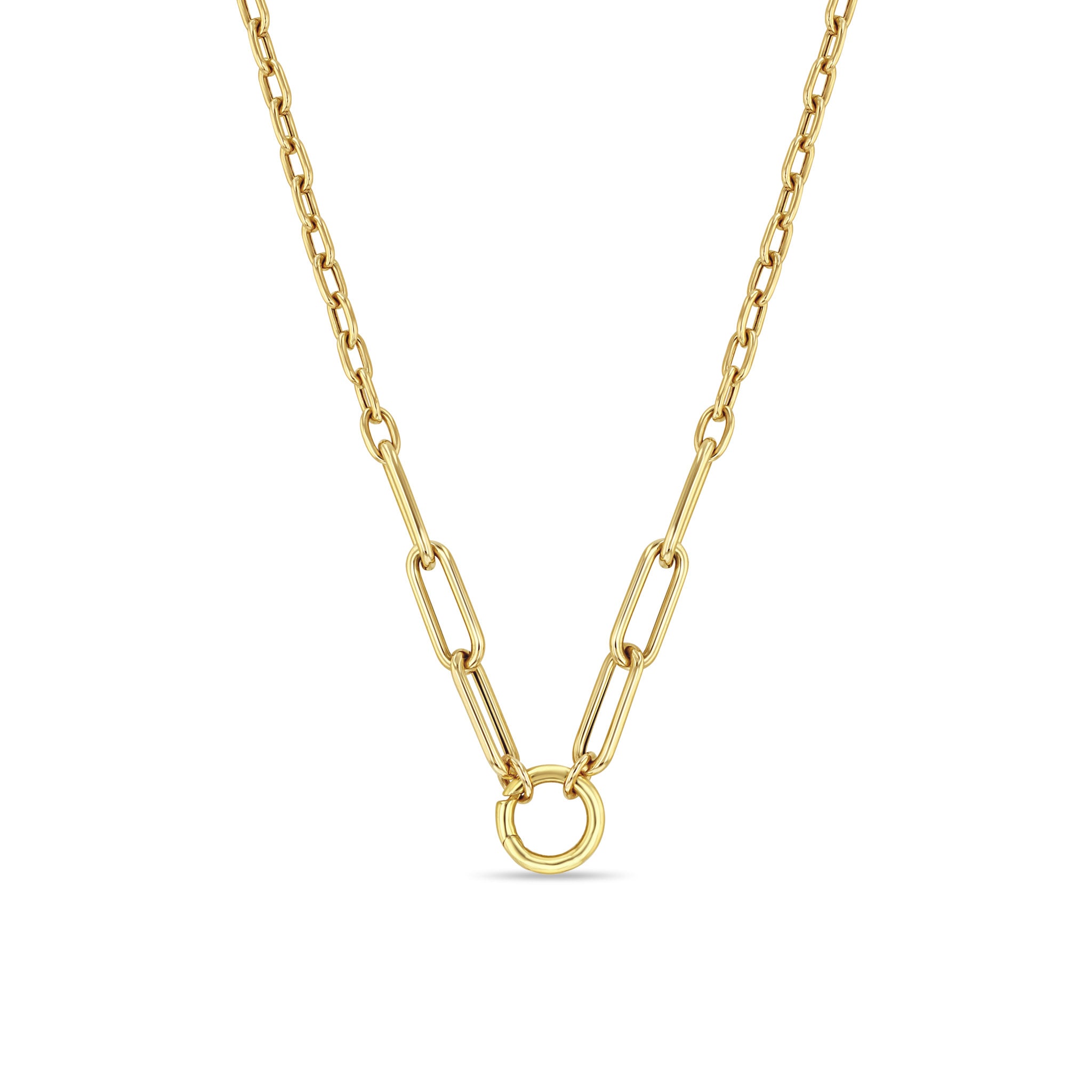 Zoë Chicco 14k Gold Mixed Medium Square Oval & Large Paperclip Chain ...