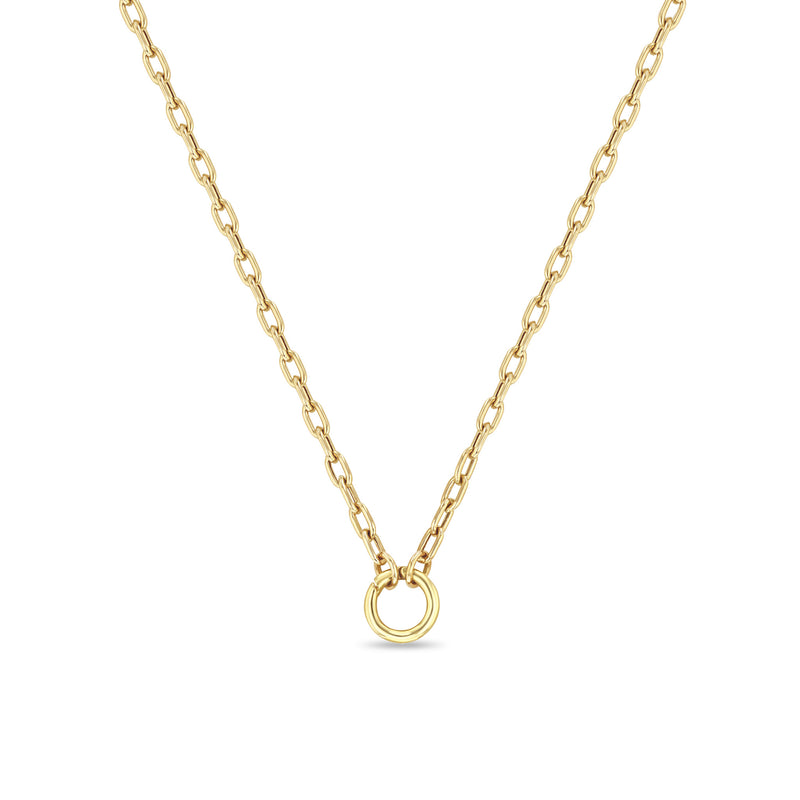 Zoë Chicco 14k Gold Medium Square Oval Chain Round Enhancer Necklace