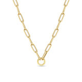 Zoë Chicco 14k Gold Large Paperclip Chain Round Enhancer Necklace